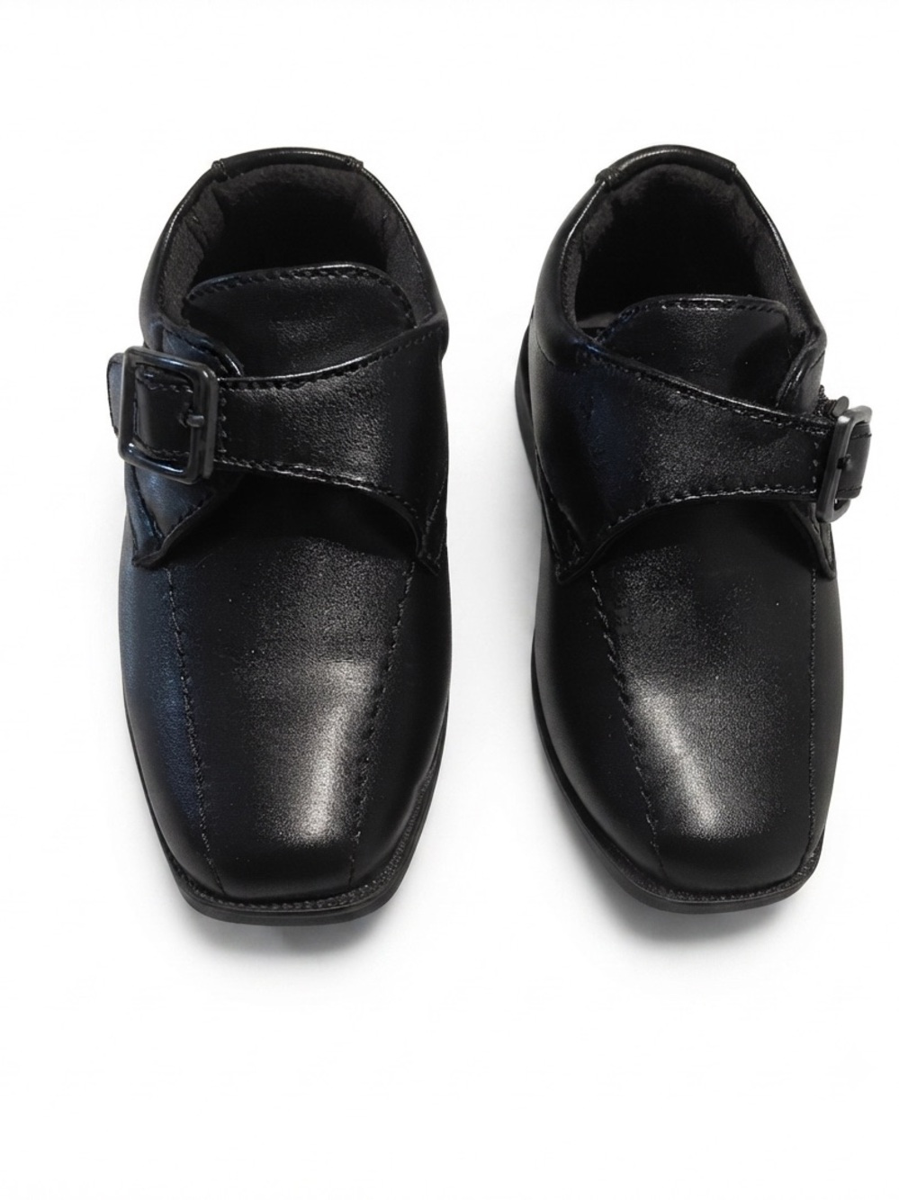 Classic Kids Dress Shoes with Buckle Strap - Black